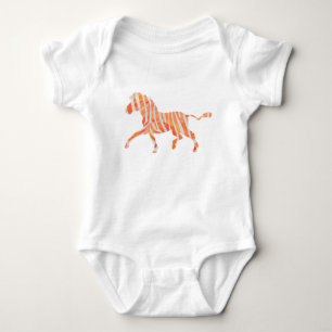 Body Para Bebê Silhuette de Zebra Laranja e Branca