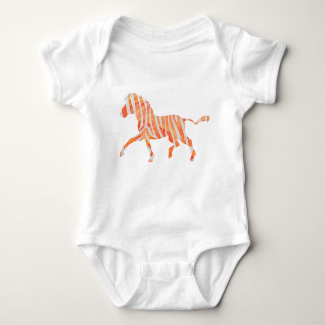 Body Para Bebê Silhuette de Zebra Laranja e Branca (Frente)