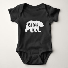 Body Para Bebê Silhur de Urso Negro e Branco