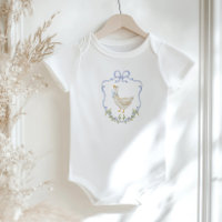 Silly Goose laço azul Crest Baby shower