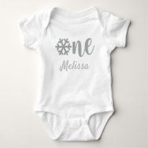 Silver Glitter Winter Snowflake Primeiro Aniversár