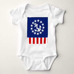 Body Para Bebê Símbolo americano náutico da bandeira do iate