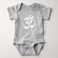 Símbolo budista hindu Om branco Yoga