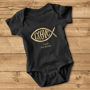 Body Para Bebê Símbolo Cristão Ichthys