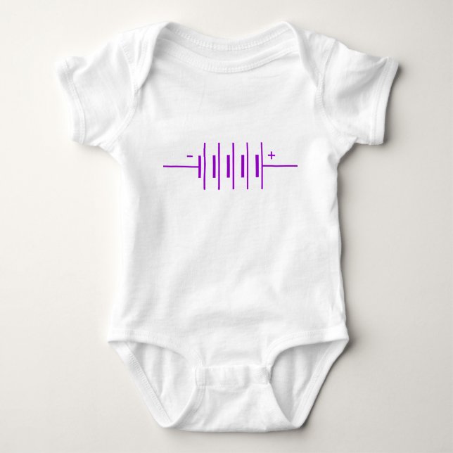 Body Para Bebê Símbolo de Baterias (Frente)