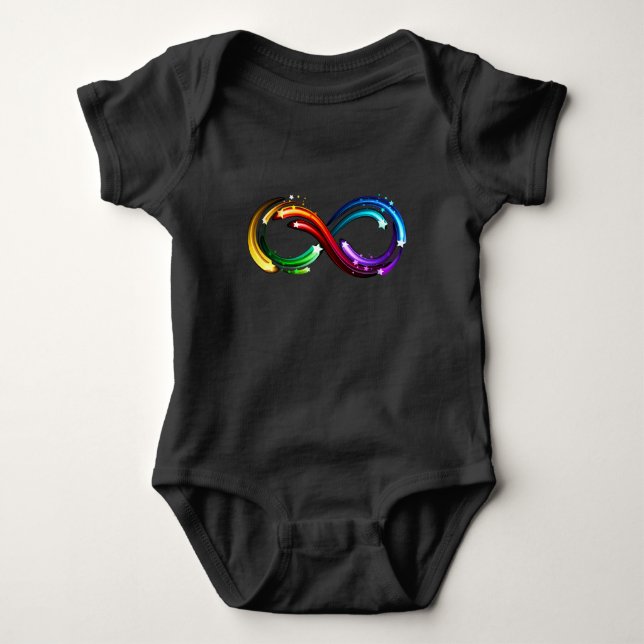 Body Para Bebê Símbolo de infinito de cometas arco-íris (Frente)