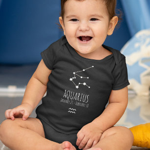 Body Para Bebê Símbolo de Nascimento de Aquarius   Constelação