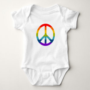 Body Para Bebê Símbolo de Paz do Arco-Íris