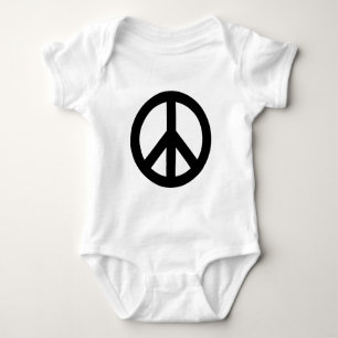 Body Para Bebê Símbolo de Paz Preto e Branco