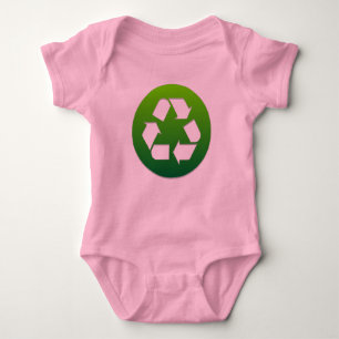 Body Para Bebê Símbolo de Reciclagem Verde
