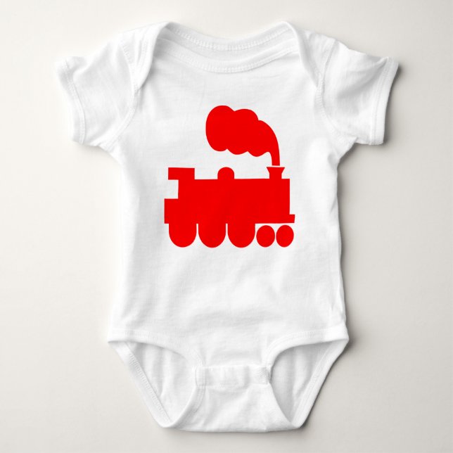 Body Para Bebê Símbolo do comboio a vapor - Vermelho (Frente)