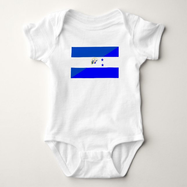 Body Para Bebê símbolo do país da bandeira de El Salvador (Frente)