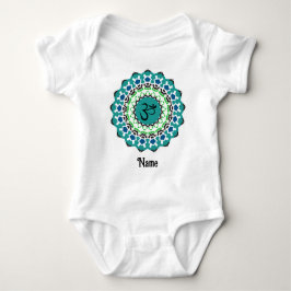 Body Para Bebê Símbolo Espiritual Mandala Yoga Om Blue Personaliz