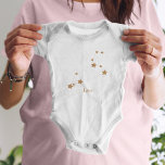Body Para Bebê Símbolo Zodiac Moderno Dourado Leo | Elemento Fogo<br><div class="desc">Símbolo Zodiac Moderno Dourado Leo | Elemento Fogo</div>