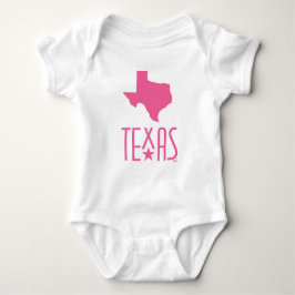 Body Para Bebê Símbolos do Texas, estado do Texas, rosa