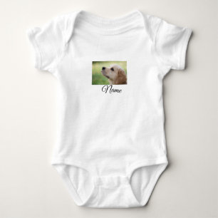 Body Para Bebê Simple colorful animal add name photo custom throw