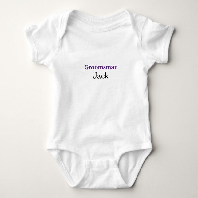 Body Para Bebê SIMPLE MINIMAL add your name custom groomsman name (Frente)