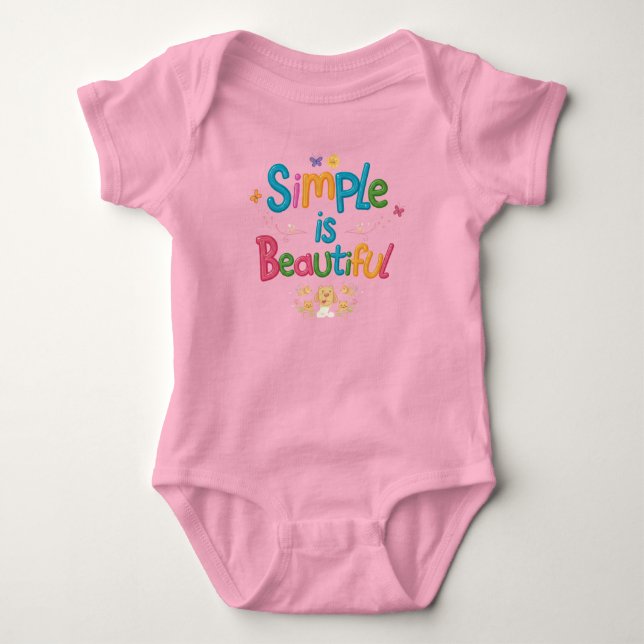 Body Para Bebê Simples é Belo Bebê Jérsei Bonito (Frente)