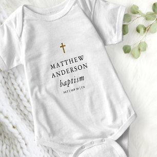 Body Para Bebê Simples e Moderno Batismo De Bebê Cruzado Elegant