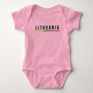 Body Para Bebê Simples Moderna Lituânia lietuva Flag Souvenir