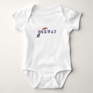 Body Para Bebê Simples Moderno Norwegal - Letra Norueguesa Flag S