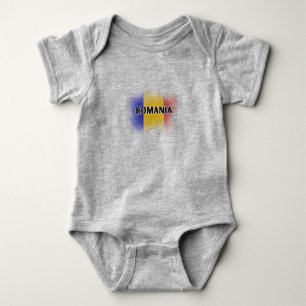 Body Para Bebê Simples Moderno Romênia - Letra Flag Souvenir