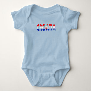 Body Para Bebê Simples Roupa de Bandeira Nacional da Croácia Mode