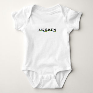 Body Para Bebê Simples Suecia Moderna Sueca Bandeira País Souveni