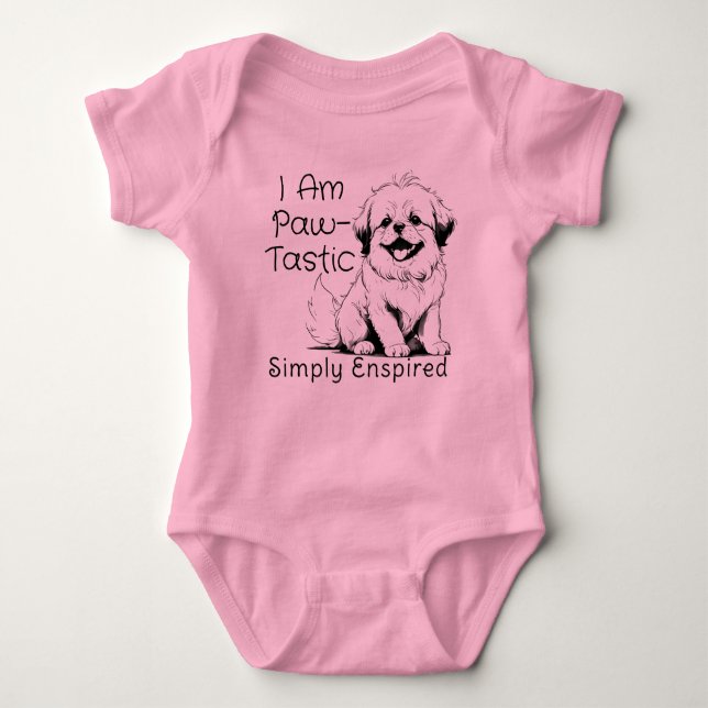 Body Para Bebê Simplesmente Enadmirado Sou Paw-Tastic Shih Tzu (Frente)
