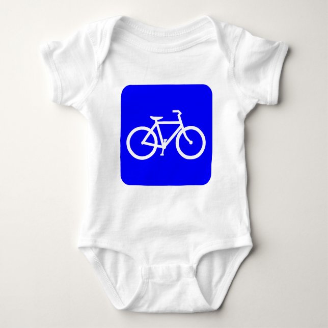 Body Para Bebê Sinal de Bicicleta - Azul (Frente)