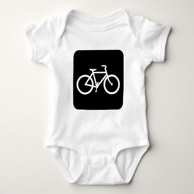 Body Para Bebê Sinal de Bicicleta - Preto (Frente)