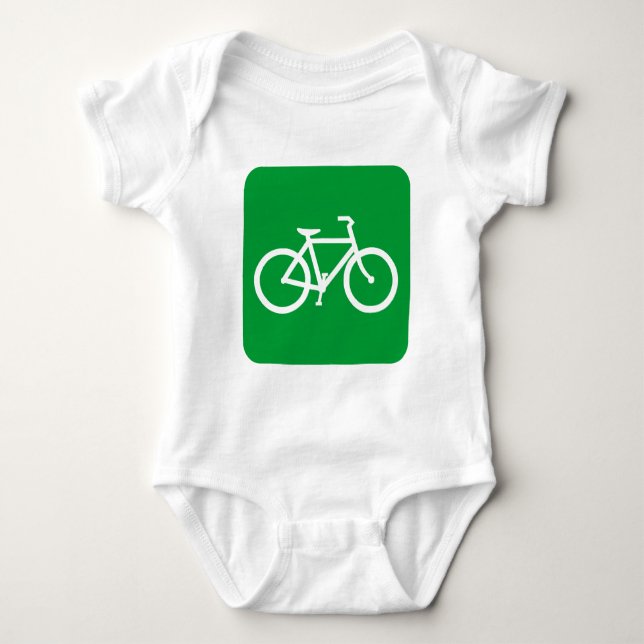 Body Para Bebê Sinal de Bicicleta - Verde Grama (Frente)