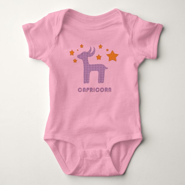 Body Para Bebê Sinal de Capricórnio zodiac (Frente)