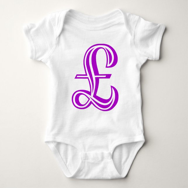Body Para Bebê Sinal de libra - Roxo (Frente)