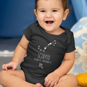 Body Para Bebê Sinal de Nascimento do Scorpio   Constelação Zod