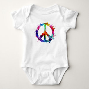 Body Para Bebê Sinal de Paz Arco-Íris