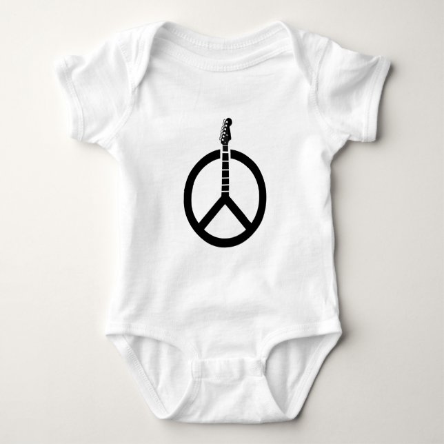 Body Para Bebê Sinal de Paz com Guitarra (Frente)