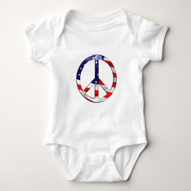 Body Para Bebê sinal de paz da América (Frente)