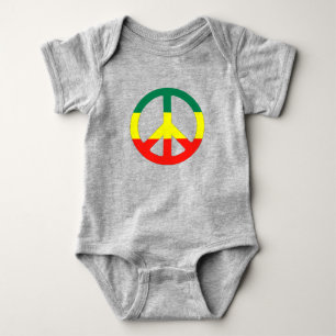 Body Para Bebê sinal de paz do hippie com bandeira da reggae