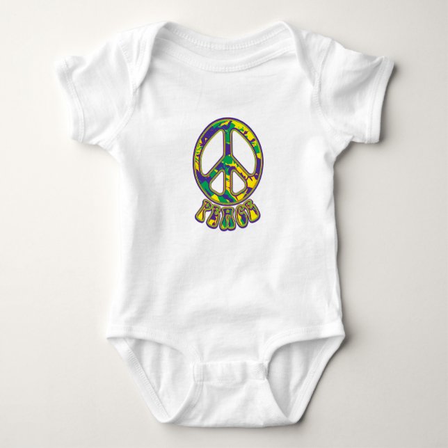 Body Para Bebê Sinal de Paz Hippie (Frente)