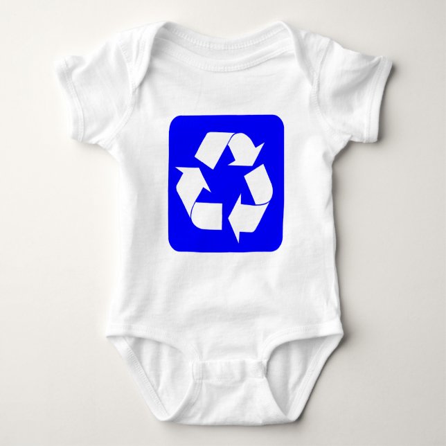 Body Para Bebê Sinal de reciclagem - Azul (Frente)