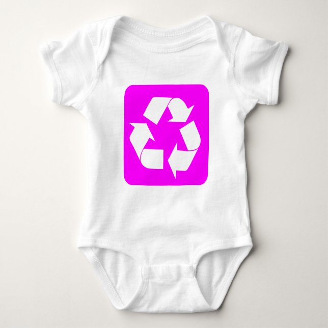 Body Para Bebê Sinal de Reciclagem - Magenta (Frente)