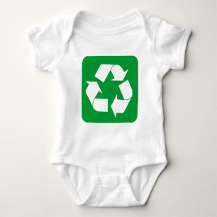 Body Para Bebê Sinal de reciclagem - Verde Grass