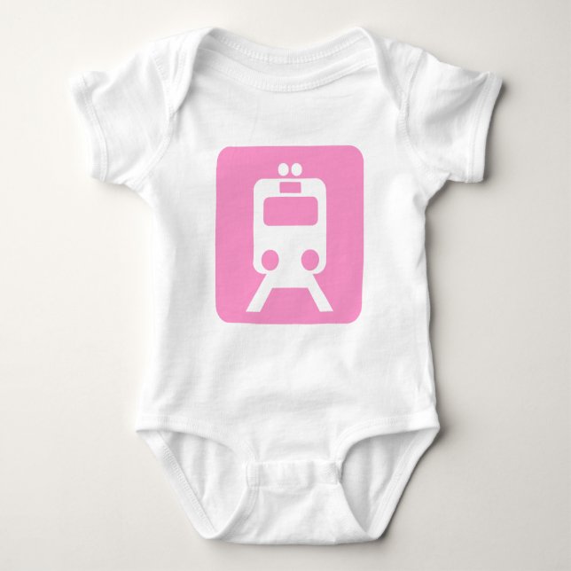 Body Para Bebê Sinal do comboio - rosa (Frente)