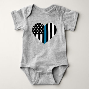 Body Para Bebê Sinalizador Americano Thin Blue Line
