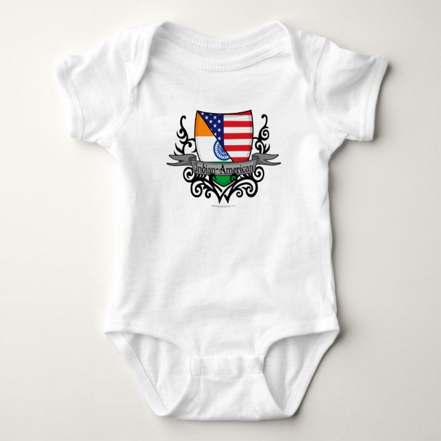 Body Para Bebê Sinalizador de escudo indiano-americano (Frente)