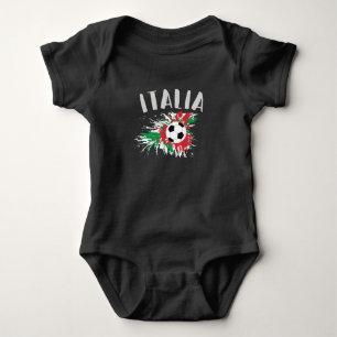 Body Para Bebê Sinalizador de Grunge da Bola de Futebol da Itáli