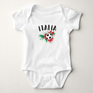 Body Para Bebê Sinalizador de Grunge da Bola de Futebol da Itáli