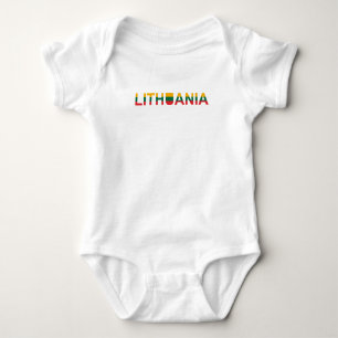 Body Para Bebê Sinalizador de mapa Simples Moderno da Lituânia