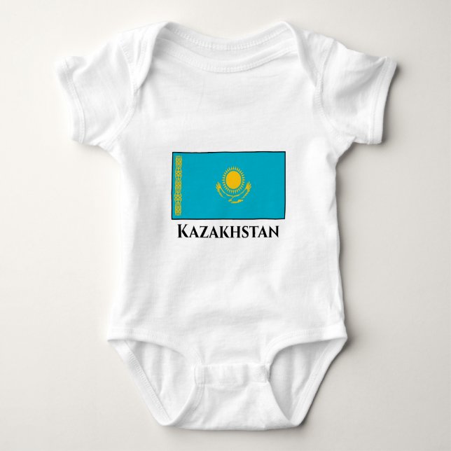 Body Para Bebê Sinalizador do Cazaquistão (Frente)